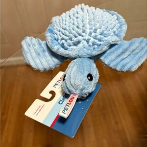 Petlou 10” Classic Turtle  Squeaky Crinkle Plush Dog Toy